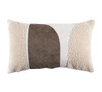 Coussin bicolore moderne 30x50 cm collection CRUSH beige et crème - LINNEA - Rectangulaire - Synthétique - Salon