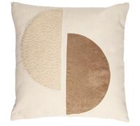 Coussin bicolore moderne 40x40 cm collection CRUSH beige et taupe
