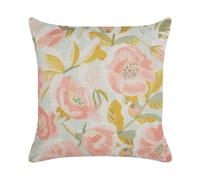 Coussin Boho Décoratif Motif Floral Accessoire 45 x 45 cm Rose et Bleu Zahriye