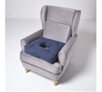 Coussin bouée en velours de coton - Bleu marine