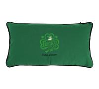 Coussin brodé Saint-Patrick 60x30 cm Vert Lucky et trèfle porte-bonheur Série limitée