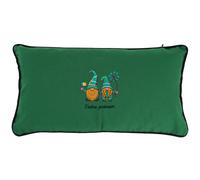 Coussin brodé Saint-Patrick 60x30 cm Vert Lutins irlandais Leprechaun Série limitée