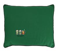 Coussin brodé Saint-Patrick 80x100 cm Vert Chopes de bière irlandaise au trèfle Série limitée