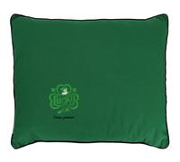 Coussin brodé Saint-Patrick 80x100 cm Vert Lucky et trèfle porte-bonheur Série limitée
