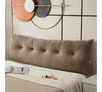 Coussin cale pour tête de lit King Size avec poche latérale et soutien dorsal - 180 x 40 x 12 cm - Marron - Confortable - Aide au sommeil - Design ergonomique