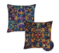 Coussin Canape 30x30 cm Exterieur Housse Coussin Marine Coussins Exterieur Impermeable Nationalité Lin Coussins Décoratif Double Face À Motif,Set de 2 Carrées Taie Oreiller Pour Jardin Décor qq-935