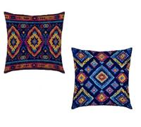 Coussin Canape 45x45cm Lot de 2 Housse de Coussin Couleur Cushion Covers BohêMe Extérieur Imperméable Velours Decoratif Taie Oreiller pour Maison Salon Chambre Lit Clic Clac Voiture Cadeau Y-295WI