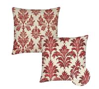 Coussin Canape 50x50 cm Exterieur Housse Coussin Crème Coussins Exterieur Impermeable Europe Du Nord Lin Coussins Décoratif Double Face À Motif,Set de 2 Carrées Taie Oreiller Pour Patio Décor qq-749