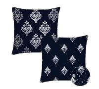Coussin Canape 50x50 cm Exterieur Housse Coussin Minimalisme Coussins Exterieur Impermeable Europe Du Nord Lin Coussins Décoratif Double Face À Motif,Set de 2 Carrées Taie Oreiller Pour Jardin qq-737
