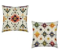 Coussin Canape 55x55cm Lot de 2 Housse de Coussin Blanc Cushion Covers BohêMe Extérieur Imperméable Velours Decoratif Taie Oreiller pour Maison Salon Chambre Lit Clic Clac Voiture Cadeau 6-504Y8