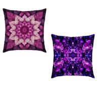 Coussin Canape 55x55cm Lot de 2 Housse de Coussin Violet Cushion Covers Fleur Extérieur Imperméable Velours Decoratif Taie Oreiller pour Maison Salon Chambre Lit Clic Clac Voiture Cadeau Y-63905