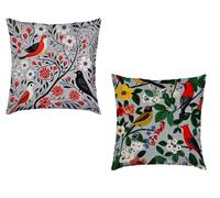 Coussin Canape 60x60cm Lot de 2 Housse de Coussin Couleur Cushion Covers Fleur Extérieur Imperméable Velours Decoratif Taie Oreiller pour Maison Salon Chambre Lit Clic Clac Voiture Cadeau 6-2176Y