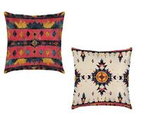 Coussin Canape 60x60cm Lot de 2 Taie Oreiller Couleur Imperméable Cushion BohêMe Impression Recto Verso Decoratif Velours Coussincarré Avec Fermeture éclair Invisible pour Décoration Printemps Y-811A7