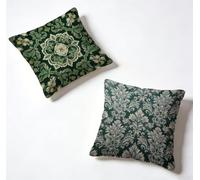 Coussin Canape 60x60cm Lot de 2 Vert Housse Coussin BohêMe Exterieur Impermeable Carré Decoratives Doux Taie Oreiller Impression Recto Verso, Printemps et été pour Décoration Maison, Cadeau Y-470120