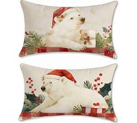 Coussin Canape 60x90 Lot de 2 Animal Taie Oreiller Rouge Coussin Decoratif Lin Coussins Canapé Rectangulaire Coussins Taie d'oreiller Decoration Salon Housse Oreiller, pour Decoration Maison z-129