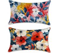 Coussin Canape Abstrait Housse Coussin 40x70 Lot de 2, Coussins Canapé Lin Taie d'oreiller, Bleu Marine (2) Protege Oreiller 40x70 Coussins Décoratifs Rectangulaire, Decoration Salon, m-105