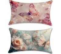 Coussin Canape animal Housse Coussin 40x80 Lot de 2, Coussins Canapé Velours Taie D'oreiller, Fleurs (2) Protege Oreiller 40x80 Coussins Décoratifs Rectangulaire Taie Oreiller, Decoration Salon, m-156