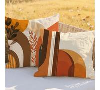 Coussin Canape Couleur Orange Coussin 30x30cm Taie Oreiller Décoratif Impression Double Face Europe du Nord Cushion Covers Lot de 2 pour Canape Farmhouse Salon de Jardin Decoration Cadeaux RC-731