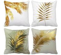 Coussin Canape Europe du Nord Housse de Coussin 65x65 Simplicité Motif Design, Lot de 4 Exterieur Impermeable Lin Matériau Cushion Covers pour Printemps Eté Jardin Banc Decoration Salon Cadeau l10-T