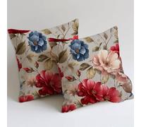 Coussin Canape Exterieur 50x50 cm Usine Coussin Canape Lot de 2 Fleurs Coussins Lombaire Salon de Jardin Exterieur Imperméable Doux Taie d'oreiller pour Jardin Banquette Chaise Fall Decoration C-1382