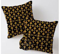 Coussin Canape Exterieur 75x75 cm Rétro Coussin Canape Lot de 2 Tribal Coussins Lombaire Salon de Jardin Exterieur Imperméable Lin Taie d'oreiller pour Jardin Banquette Chaise Fall Decoration C-338