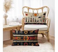 Coussin Canape Lot De 2, Housse Coussin 30x50, Housse de Canapé Exterieur Impermeable, Velours Coussins Afrique Femme, Coussins de Jardin Avec Fermeture Éclair, Decoration Maison Housse Oreiller h-100