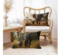Coussin Canape Lot De 2, Housse Coussin 40x60, Housse de Canapé Exterieur Impermeable, Velours Coussins Animal Éléphant, Coussins de Jardin Avec Fermeture Éclair,Decoration Maison Housse Oreiller h-92