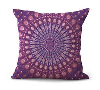 Coussin Canape Mandala Vintage Violet Housse de Coussin Lin Coussin Decoratif Housse Coussin Housse Coussin Exterieur pour Canapé Chambre Jardin Voiture Housse de Coussin 50x50