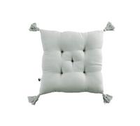 Coussin Capitonné 40x40cm avec Pompons Gaze de Coton Eucalyptus - OUREA - ALTOBUY Vert G