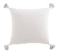 Coussin carré 40x40 cm Gaze de Coton avec Pompons Chantilly