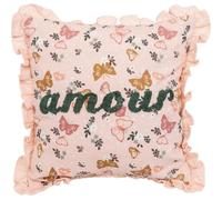Atmosphera – Coussin brodé Alina 40 x 40 cm Coton Rose