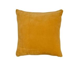 Coussin carré Ollis en flanelle uni 38x38cm Ocre