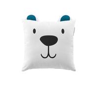 Coussin Carré Tête D'ours 40x40 Cm - Pôle Nord - Blanc Blanc