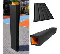 Coussin Carrée De Poteau De Basket-Ball De 71 Pouces, Protection en Mousse Souple sur Les 4 Côtés pour Poteau De Basket-Ball, Protection Auto-adhésive Enveloppante(Black,1PC Diameter 6x6 inch)