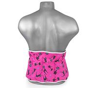 Coussin-ceinture, 135cm, aux noyaux de cerises à sept compartiments avec fermeture à bande auto-agrippante - Ceinture-bouillotte - Coussin thermique aux graines XXL, chat noir - fuchsia