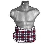 Coussin-ceinture aux graines de lin à sept compartiments avec fermeture à bande auto-agrippante - 135cm - rouge à carreaux en flanelle - Coussin thermique aux graines XXL - Ceinture-bouillotte