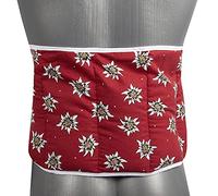 Coussin-ceinture aux graines de lin à sept compartiments avec fermeture à bande auto-agrippante - longueur environ 135cm - fleur d'edelweiss - Coussin thermique aux graines XXL - Ceinture-bouillotte