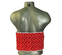 Coussin-ceinture aux graines de lin à sept compartiments avec fermeture à bande auto-agrippante - longueur environ 135cm - Coussin thermique XXL - Ceinture-bouillotte, Rouge avec des coeurs