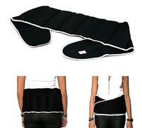 Coussin-ceinture aux graines de lin à sept compartiments avec fermeture à bande auto-agrippante - longueur environ 135cm - Coussin thermique XXL - Ceinture-bouillotte, noir