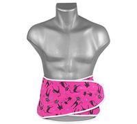 Coussin-ceinture aux graines de lin à sept compartiments avec fermeture à bande auto-agrippante - longueur environ 135cm - Coussin thermique XXL - Ceinture-bouillotte, chat noir - fuchsia