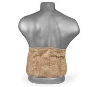 Coussin-ceinture aux graines de lin à sept compartiments avec fermeture à bande auto-agrippante - longueur environ 135cm - Coussin thermique XXL - Grande bouillotte micro-ondes, batik or