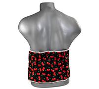 Coussin-ceinture aux pépins de raisin à sept compartiments avec fermeture à bande auto-agrippante - longueur environ 135cm - Coussin thermique dos, ventre, pied etc, cherry-black