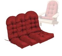 Coussin Chaise À Bascule Dossier Haut avec Attaches pour Fauteuil Jardin | Imperméables et AntidéRapants Coussins de Siège pour Patio Porche Rocker Chairs Cushions