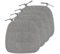 Coussin Chaise Cuisine,Galette De Chaise En Forme De Trapèze Avec Attaches,Galette De Chaise Dehoussable Lavable,Respirant Lin Coussin Pour Chaise Salle À Manger Epaisse ( Color : Black gray , Size :