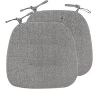 Coussin Chaise Cuisine,Galette De Chaise En Forme De Trapèze Avec Attaches,Galette De Chaise Dehoussable Lavable,Respirant Lin Coussin Pour Chaise Salle À Manger Epaisse ( Color : Black gray , Size :