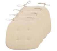 Coussin Chaise Cuisine,Galette De Chaise En Forme De Trapèze Avec Attaches,Galette De Chaise Dehoussable Lavable,Respirant Lin Coussin Pour Chaise Salle À Manger Epaisse ( Color : Beige , Size : 43x41