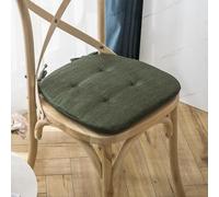 Coussin Chaise Cuisine,Galette De Chaise En Forme De Trapèze Avec Attaches,Galette De Chaise Dehoussable Lavable,Respirant Lin Coussin Pour Chaise Salle À Manger Epaisse ( Color : Green , Size : 43x45