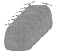 Coussin Chaise Cuisine,Galette De Chaise En Forme De Trapèze Avec Attaches,Galette De Chaise Dehoussable Lavable,Respirant Lin Coussin Pour Chaise Salle À Manger Epaisse ( Color : Black gray , Size :