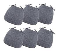 Coussin Chaise Cuisine,Galettes de Chaises avec Rubans,Coussin En lin Naturel,Galette de Chaise En Forme de Trapèze avec Attaches,pour Salle à Manger,Chaise Empilable(Size:6 Count (Pack of 1),Color:D)