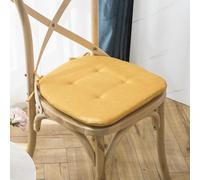 Coussin Chaise Cuisine Lavable,Galette De Chaise En Forme De Trapèze Avec Attaches, Galette De Chaise Dehoussable,Coussins De Chaises De Salle À Manger Respirant Lin En Toute Saison ( Color : Yellow ,